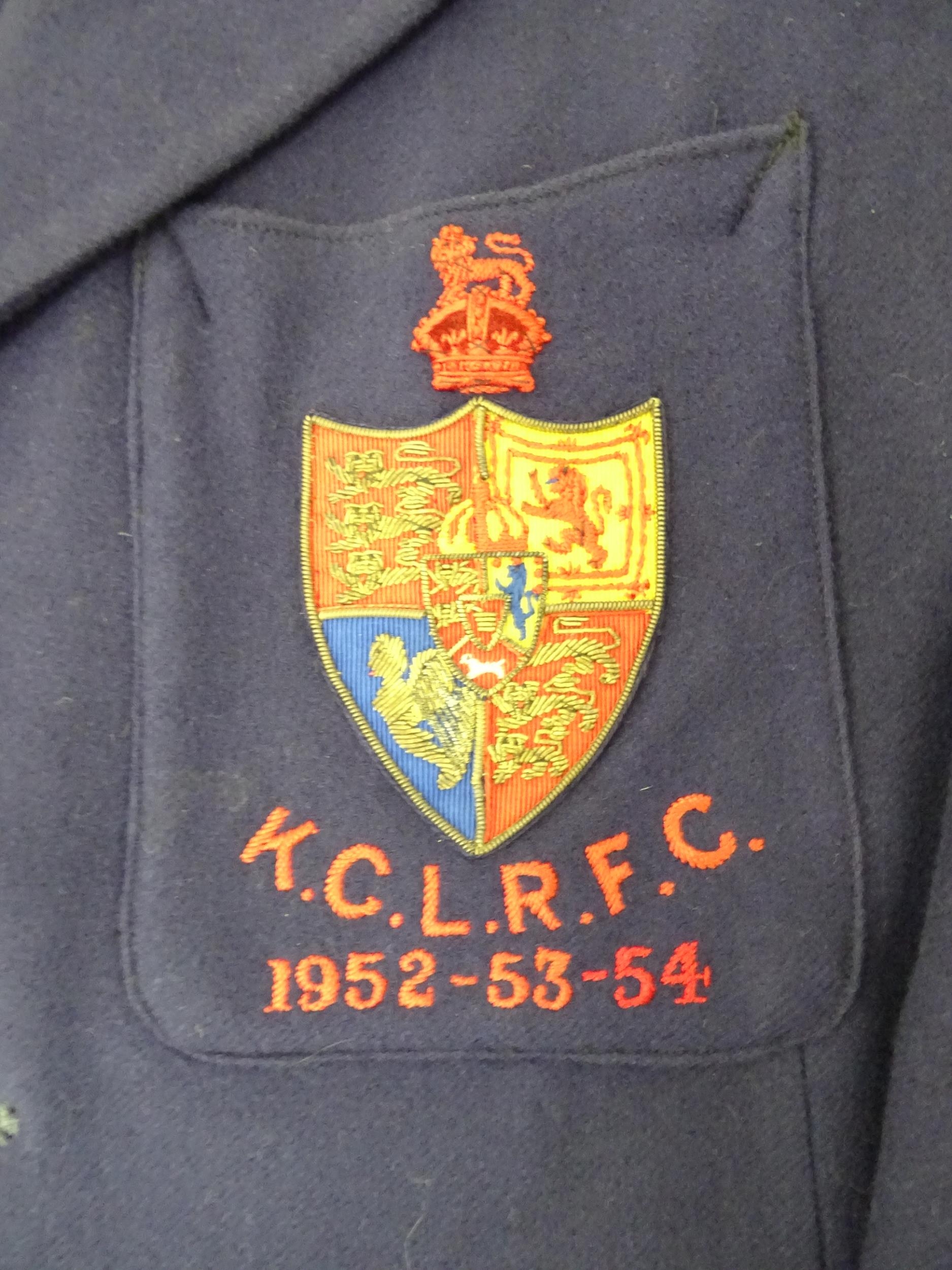 A vintage blazer by Jack Hobbs Ltd., London, with badge for K.C.L.R.F.C 1952, 53, 54 Please Note - - Image 3 of 7
