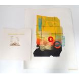 A signed limited edition abstract composition titled Cobatt IV, by Russel Baker. Signed, titled