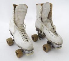A pair of mid 20thC roller skates, maker under Ace 6 Please Note - we do not make reference to the