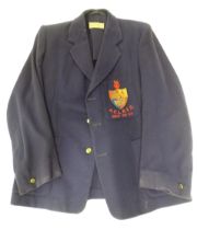 A vintage blazer by Jack Hobbs Ltd., London, with badge for K.C.L.R.F.C 1952, 53, 54 Please Note -