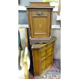 A perdonium together with oak corner cupboard. Largest approx. 30" high x 25" wide (2) Please Note -