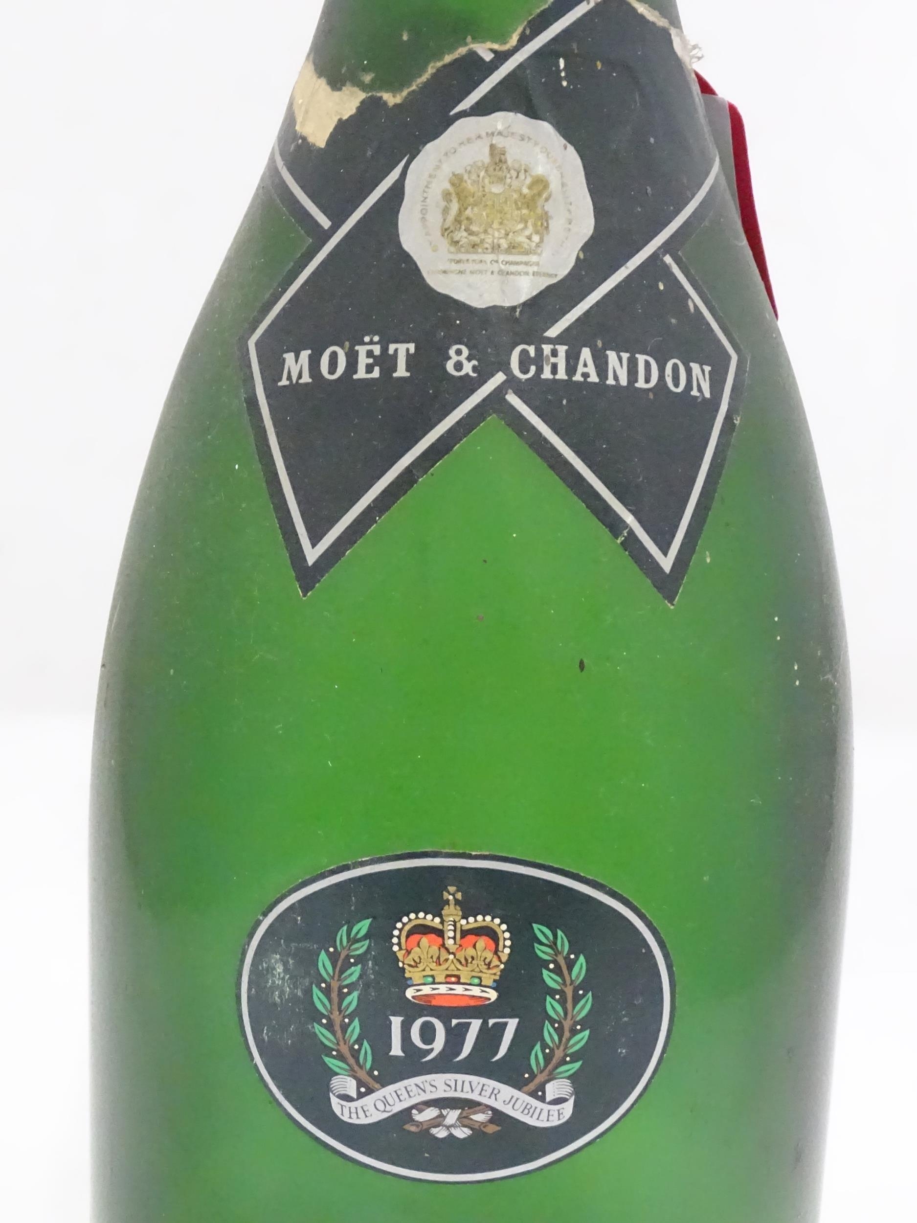 A commemorative 1977 Queen's silver jubilee Moet champagne magnum bottle Please Note - we do not - Image 4 of 4