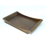 A 20thC mahogany tray with scroll handles. Approx. 22 1/2" long x 14" wide Please Note - we do not