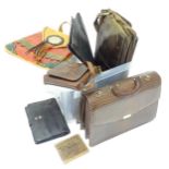 A quantity of assorted leather bags and accessories to include handbags, briefcases, faux
