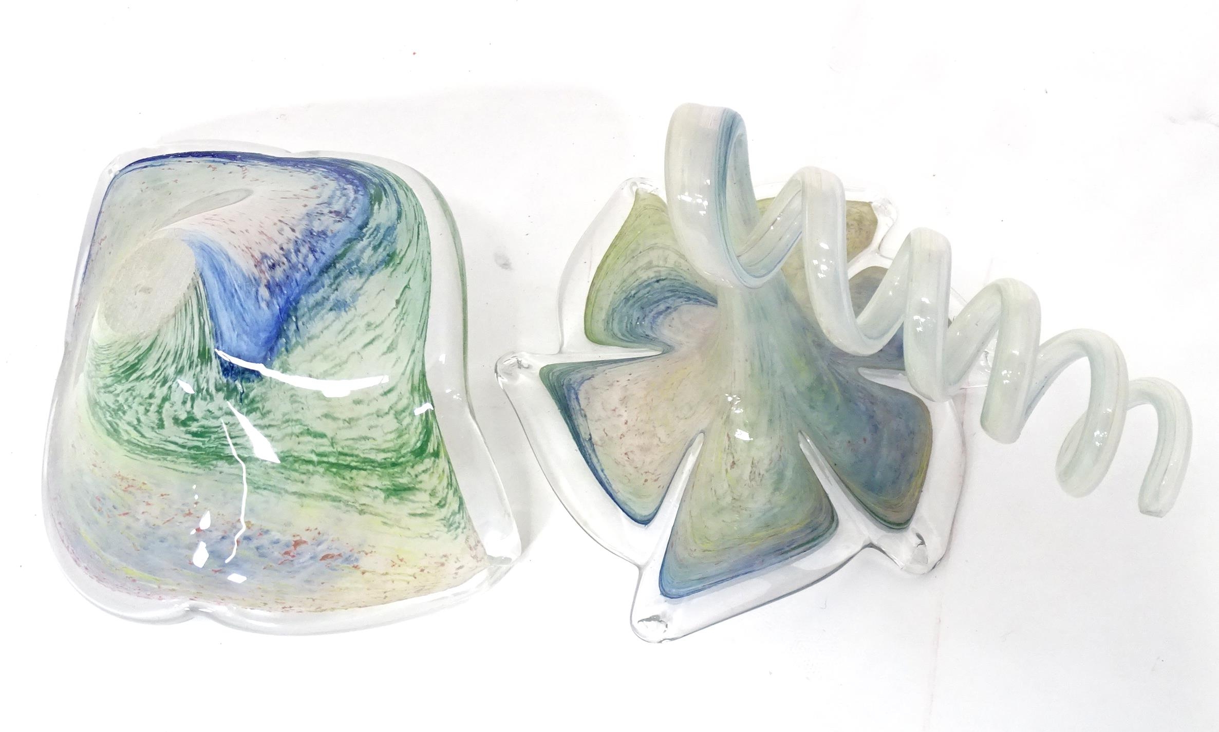 Two items of studio art glass. Each approx. 9" long (2) Please Note - we do not make reference to - Image 6 of 9