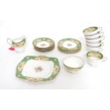 A quantity of Paragon tea wares in the Pompadour pattern to include tea cups, saucers, sugar bowl,
