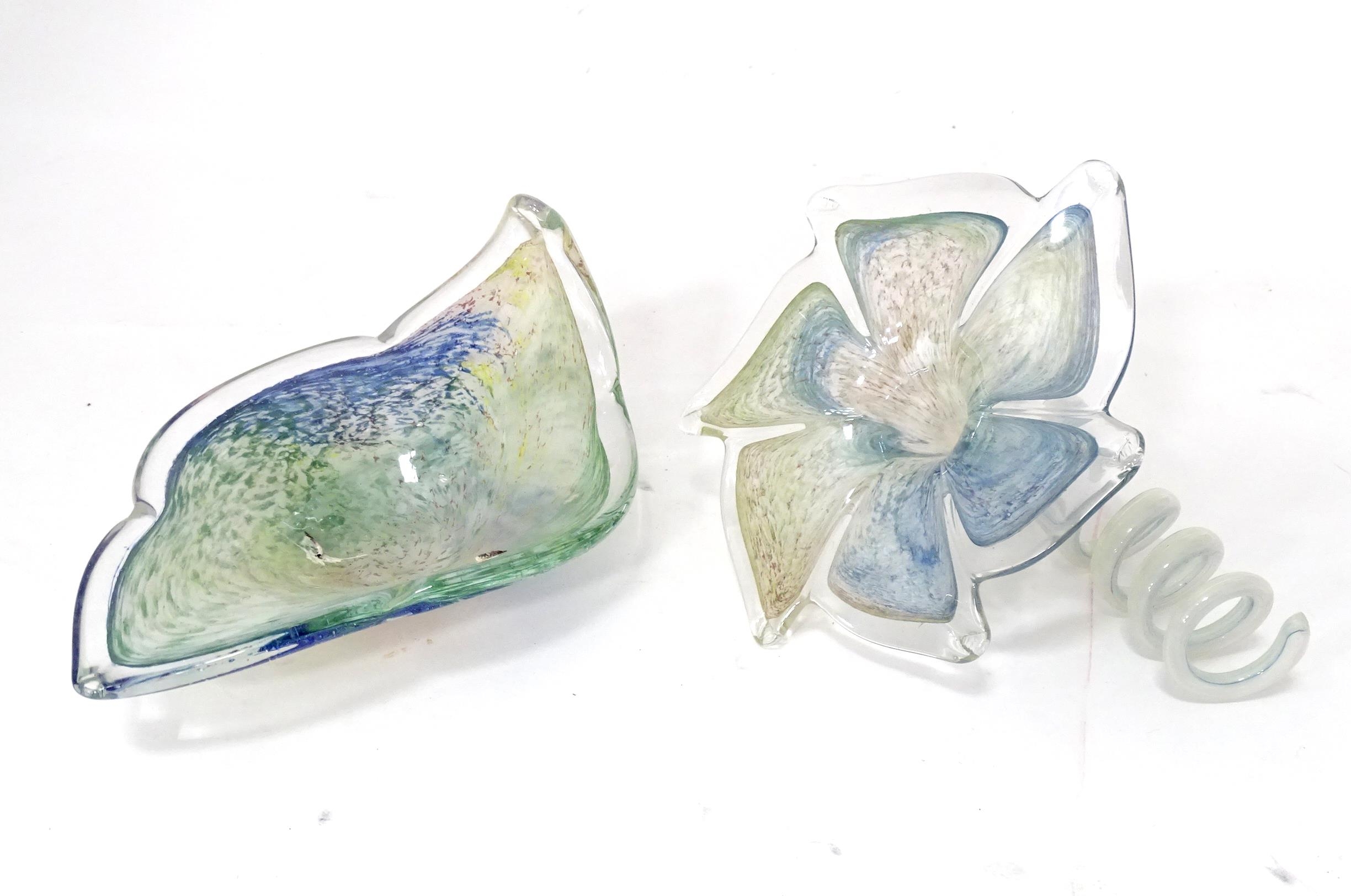 Two items of studio art glass. Each approx. 9" long (2) Please Note - we do not make reference to - Image 2 of 9