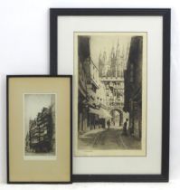 After Theodore Irving Dalgliesh (1855-1941), c. 1910, Etching, Mercery Lane, Canterbury. Signed in
