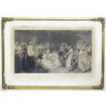 A Victorian monochrome wedding engraving in a gilt frame depicting The Marriage of her Royal