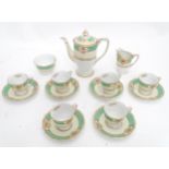 A quantity of Japanese Noritake coffee wares to include coffee pot, cream jug, sugar bowl, six