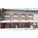 4 Victorian balloon back chairs Please Note - we do not make reference to the condition of lots