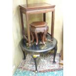 Three Oriental occasional tables. The largest approx 24" wide Please Note - we do not make reference