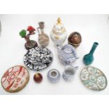 A quantity of assorted ceramics to include hand painted French plates, E G London black and white