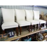 Eight modern upholstered dining chairs. Approx. 41 1/2" high (8) Please Note - we do not make