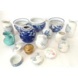 A quantity of assorted Oriental ceramics to include ginger jars, jardinieres, vases etc. Please Note