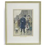 After T. W. Couldery, Early 20th century, Hand coloured print, Lost in London, A policeman with a