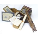 A box of assorted miscellaneous to include an ambrotype photograph, The Book of Household Management