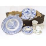 A quantity of assorted ceramics to include Chinese blue and white plates with pagoda decoration,
