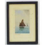 Indistinctly signed. 20thC, Watercolour, Fishing boats at sea. Signed in pencil under. Approx. 4 1/