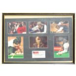 Six signed photographs from Snooker Legends 2011 Tour at the Waterside Theatre, Aylesbury