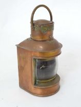 A copper stern lamp, converted for electricity Please Note - we do not make reference to the