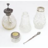 Assorted items to include various cut glass dressing table items some with silver / white metal