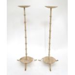 Two garden candlesticks / pricket stands. Each approx 29 1/2" high Please Note - we do not make