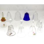 A quantity of assorted glass bells. Largest approx. 7" high (10) Please Note - we do not make