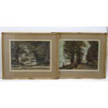 C. Fitzgerald after Jean Baptiste Camille Corot (1796-1875), Two Mezzotints, Ville d'Avray, Woodland