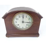 Early - mid 20thC mantel clock by T W Long & Co, Swansea & Cardiff. Approx 11 1/2" wide Please