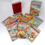 Five Rupert the Bear annuals, together with a quantity of 1950s School Friend annuals