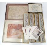 A quantity of assorted pictures to include Ernest Greenwood watercolour depicting a wooded path,