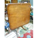 A 19thC mahogany tilt top dining table. The top approx. 43" x 43", x 28" high Please Note - we do