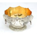 A mid 20thC silver plate bowl with gilded interior. Stamped under T & Co. Approx. 5 1/2" diameter