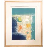 A signed colour print depicting an abstract composition, titled Odyssey XXII, by Mark Andrews