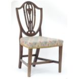 19thC shield back chair. Approx 35" high overall Please Note - we do not make reference to the