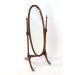 Cheval mirror with painted surround and bevelled glass. Approx. 65" high Please Note - we do not