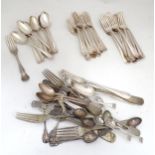 A quantity of assorted silver plate cutlery / flatware Please Note - we do not make reference to the