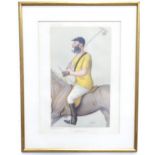 A colour print published in Vanity Fair magazine September 1891, titled Yeoman-like Polo. Approx.