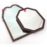 Two mahogany framed mirrors. Largest approx. 25" x 15" (2) Please Note - we do not make reference to