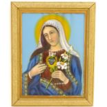 20th century, South American School, Oil on card, The Immaculate Heart of Mary, An icon depicting