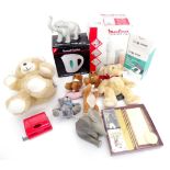 A quantity of miscellaneous items to include a blender, teddy bears, blood pressure monitor, etc.