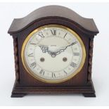 A mis 20thC Smiths mantel clock with barley twist columns Please Note - we do not make reference