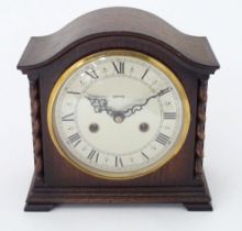 A mis 20thC Smiths mantel clock with barley twist columns Please Note - we do not make reference