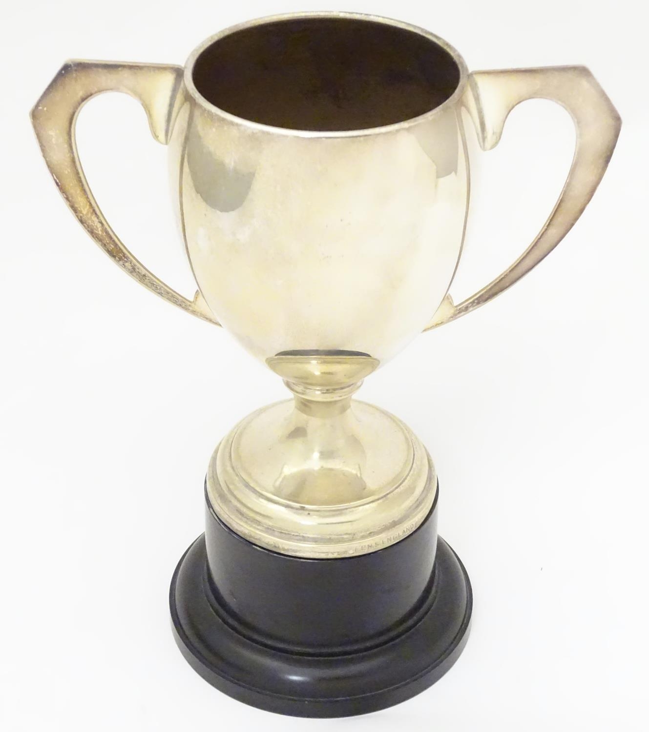 Motorsport interest : A silver plate trophy cup engraved 750 MC ( Motor Club ) Lapwing Lydden 1st - Image 4 of 6