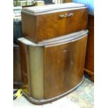 An Art Deco drinks cabinet with mirror top section and cupboard under. Approx. 37" wide x 14 1/2"