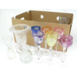 Quantity of glass ware to include vases, trays, drinking glasses etc Please Note - we do not make