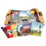 A box of books, travel guides etc. to include Cornish Miscellany, The New Book of Plymouth,