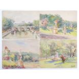 Z. Suzmy, 20th century, French School, Watercolours, Three depicting various views of Luxembourg