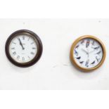 Two modern circular wall clocks with quartz movements. Each approx. 9 1/2" diameter (2) Please